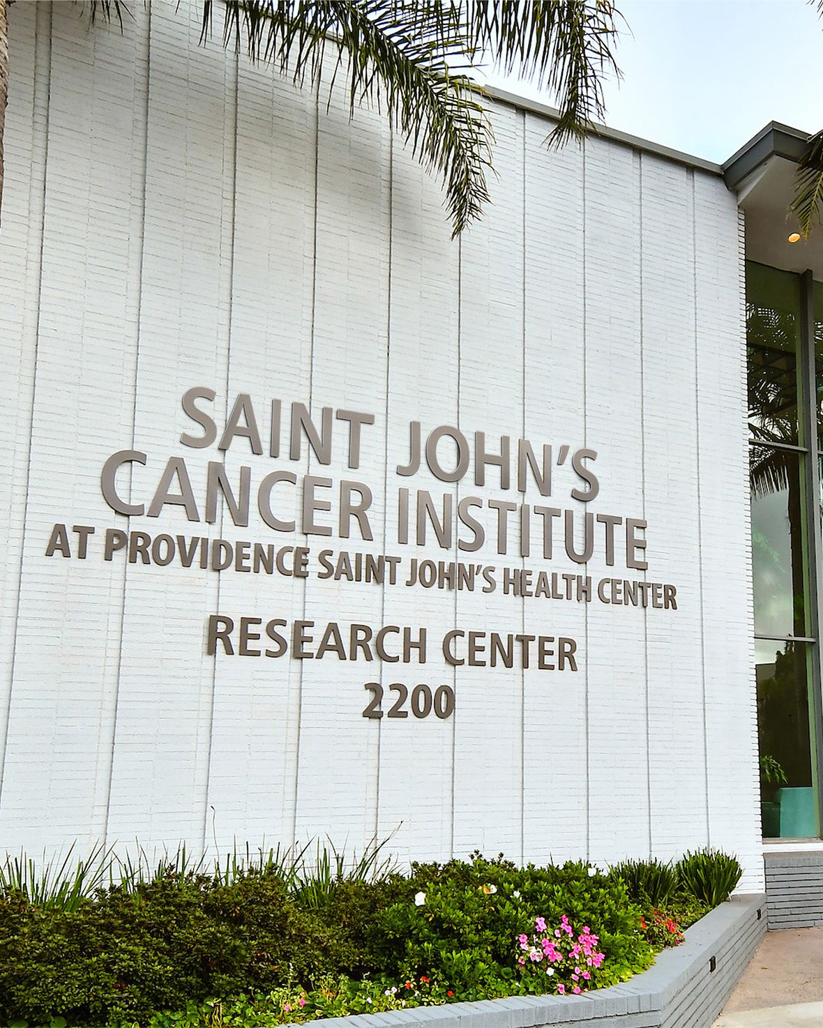 External view of Saint John's Cancer Institute in Santa Monica, California.