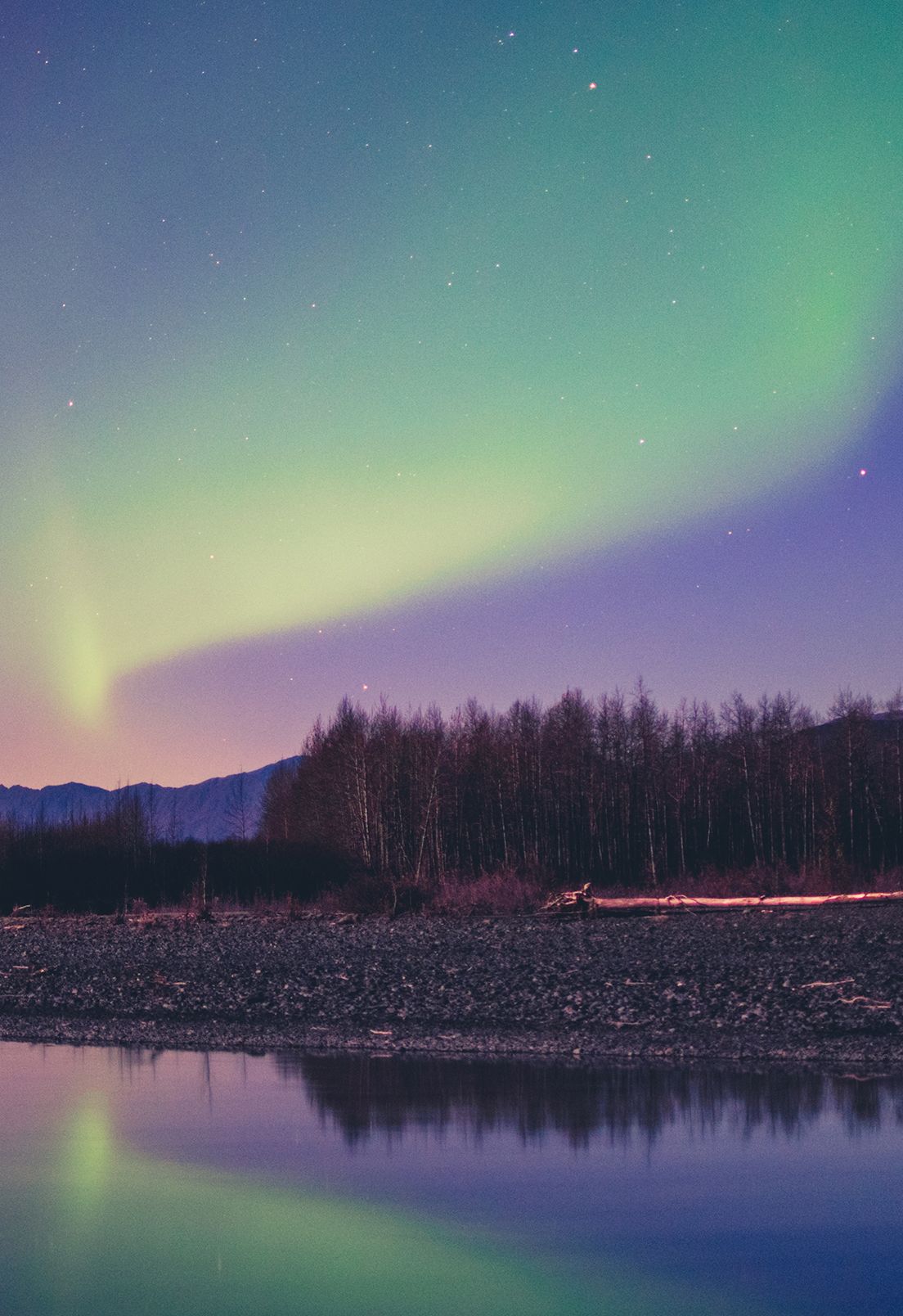 Northern lights representing Alaska.
