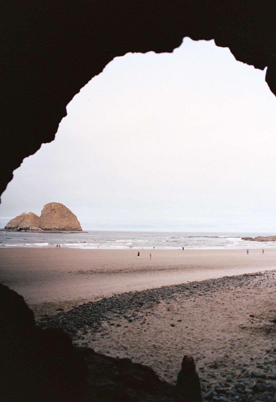 Representing Oregon is Cannon Beach on a cloudy day.