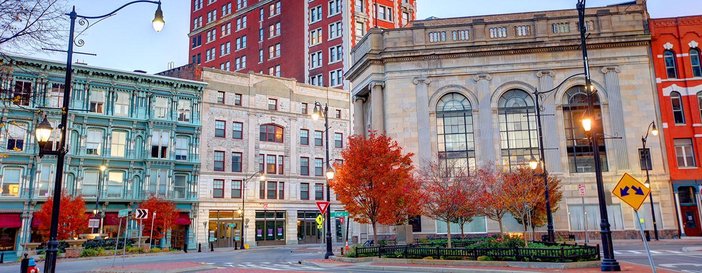 Binghamton, NY downtown at ground level.